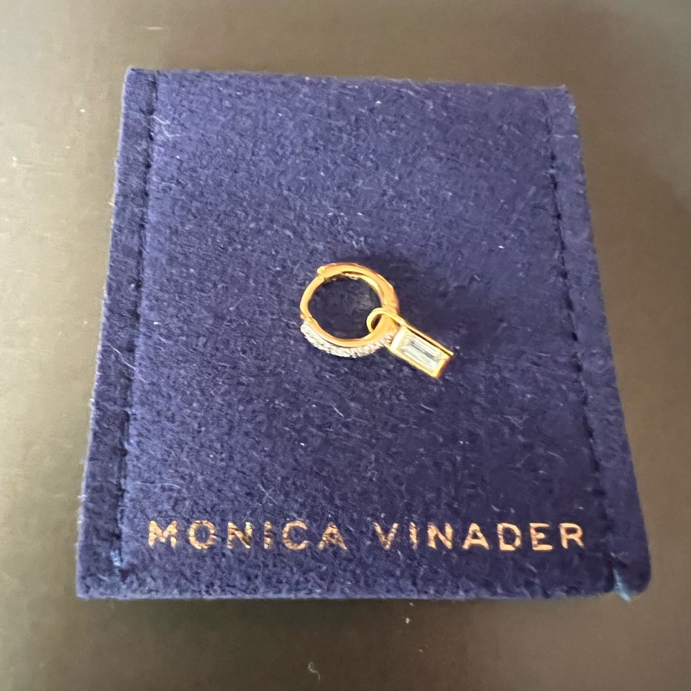 Monica Vinader Riva diamond huggie with charm